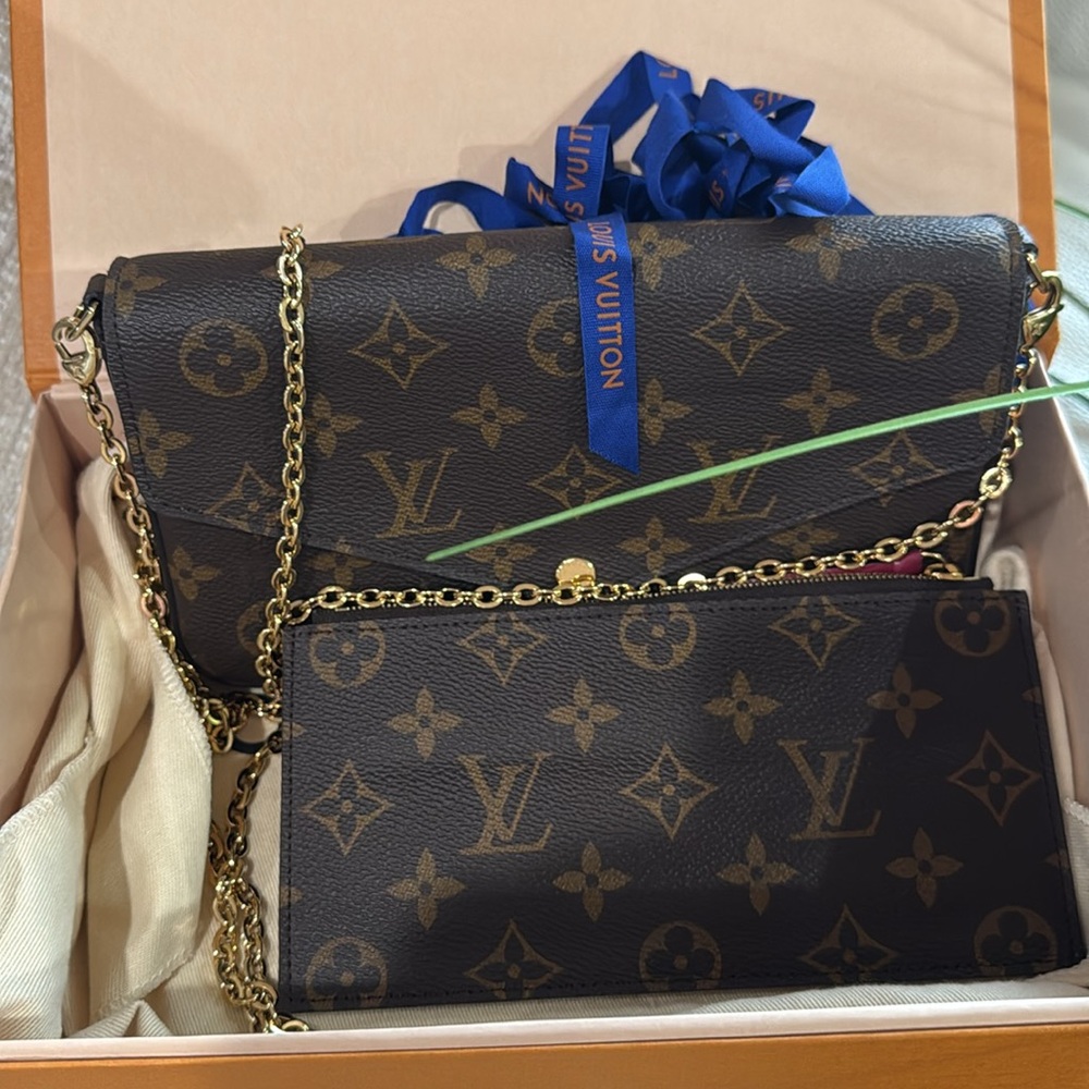 Authentic LV Felicie Pochette!!! With zippered insert, Chain, dust bag and box - Picture 3 of 17